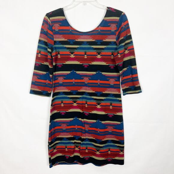 American Rag Aztec Print Bodycon Knit Dress Size S - Picture 1 of 9